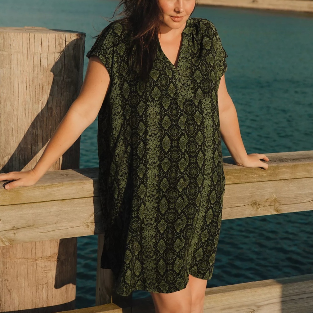 Anthropologie - Rachel Green Snake Print Lightweight Tunic Dress - Large